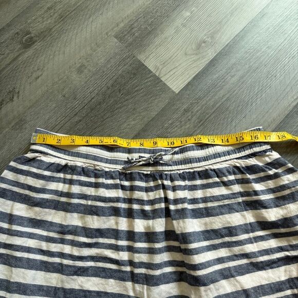 GAP Skirt Blue White Stripe Pockets Linen Cotton Lined Large - Picture 7 of 9